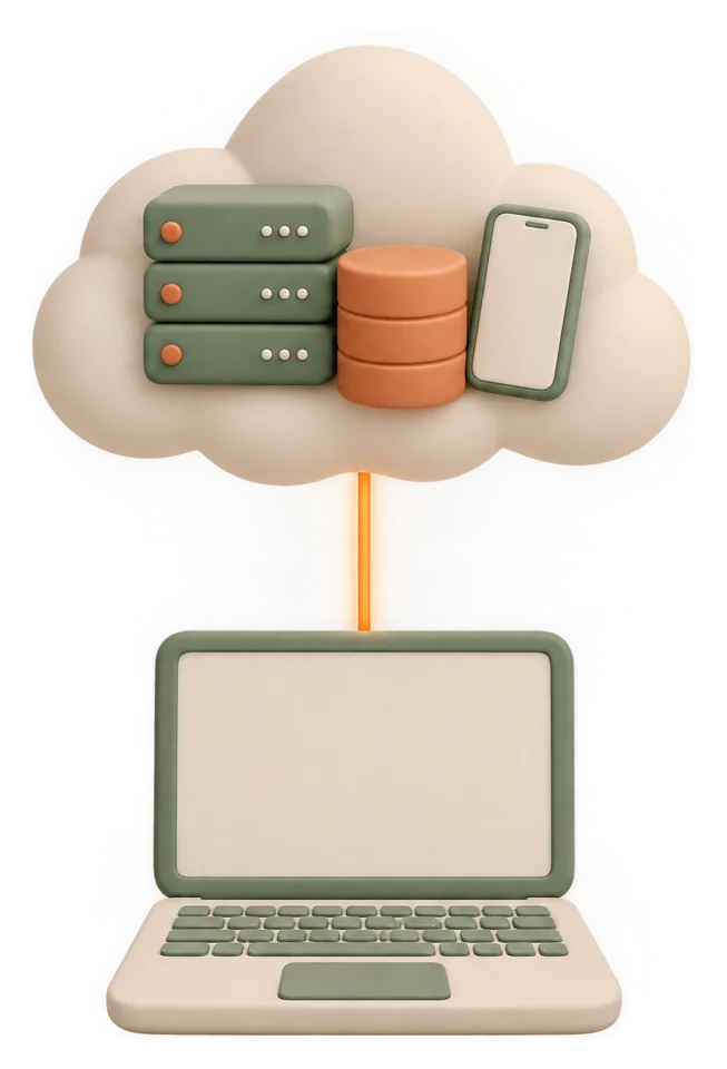 A computer set up for building