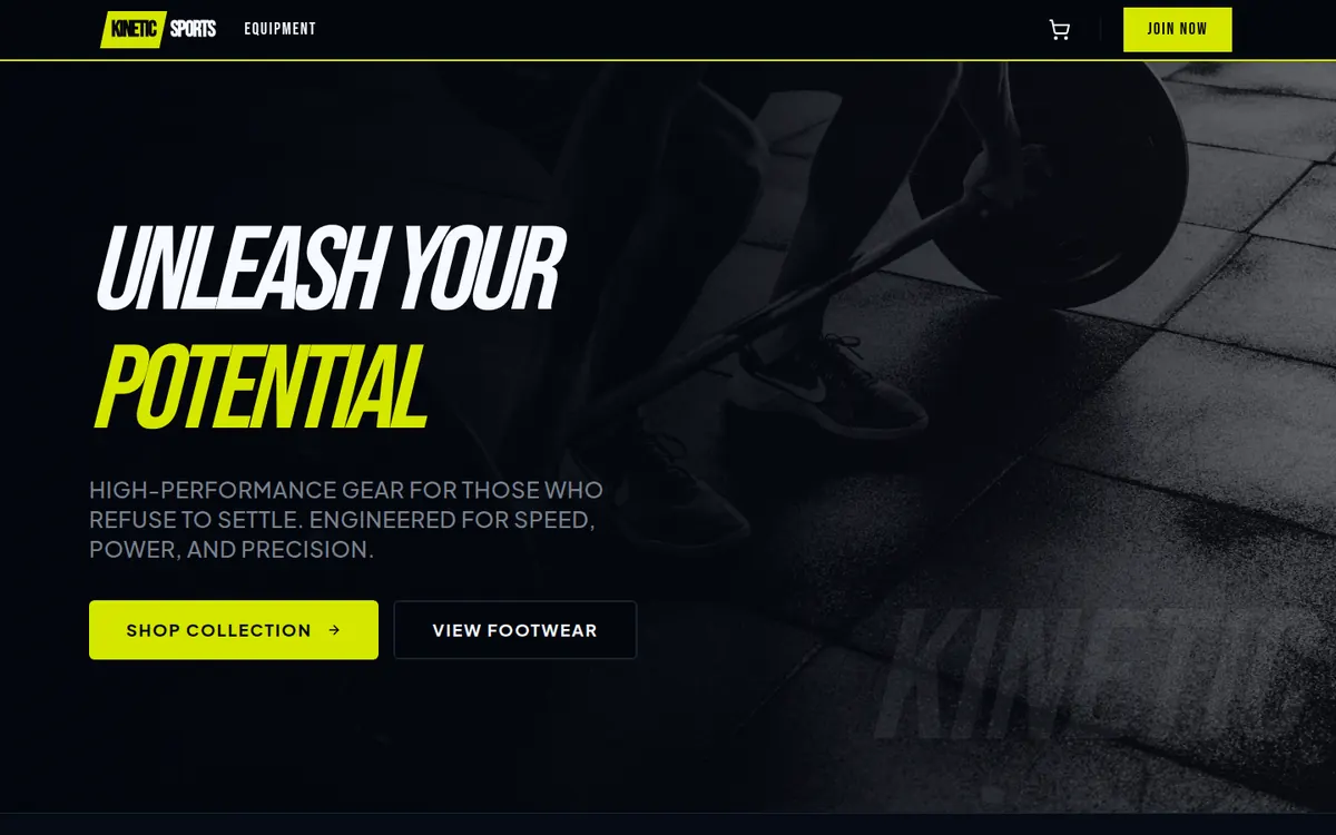 Sports store website built with AI and nstantcode